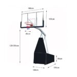 Košarkaški koš sa podesivom konstrukcijom 1.20-3.05m, kaljeno staklo 180x105cm - Image 3